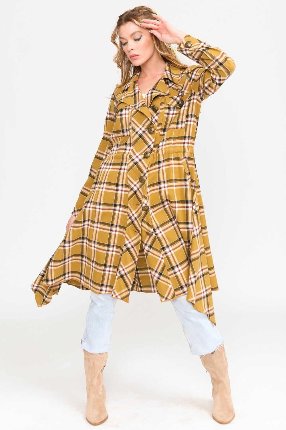 Coco Plaid Trench Coat - La De Da