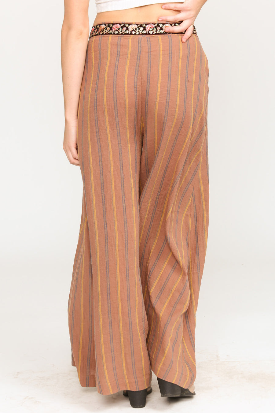 Mariah Stripe Pants - Brown