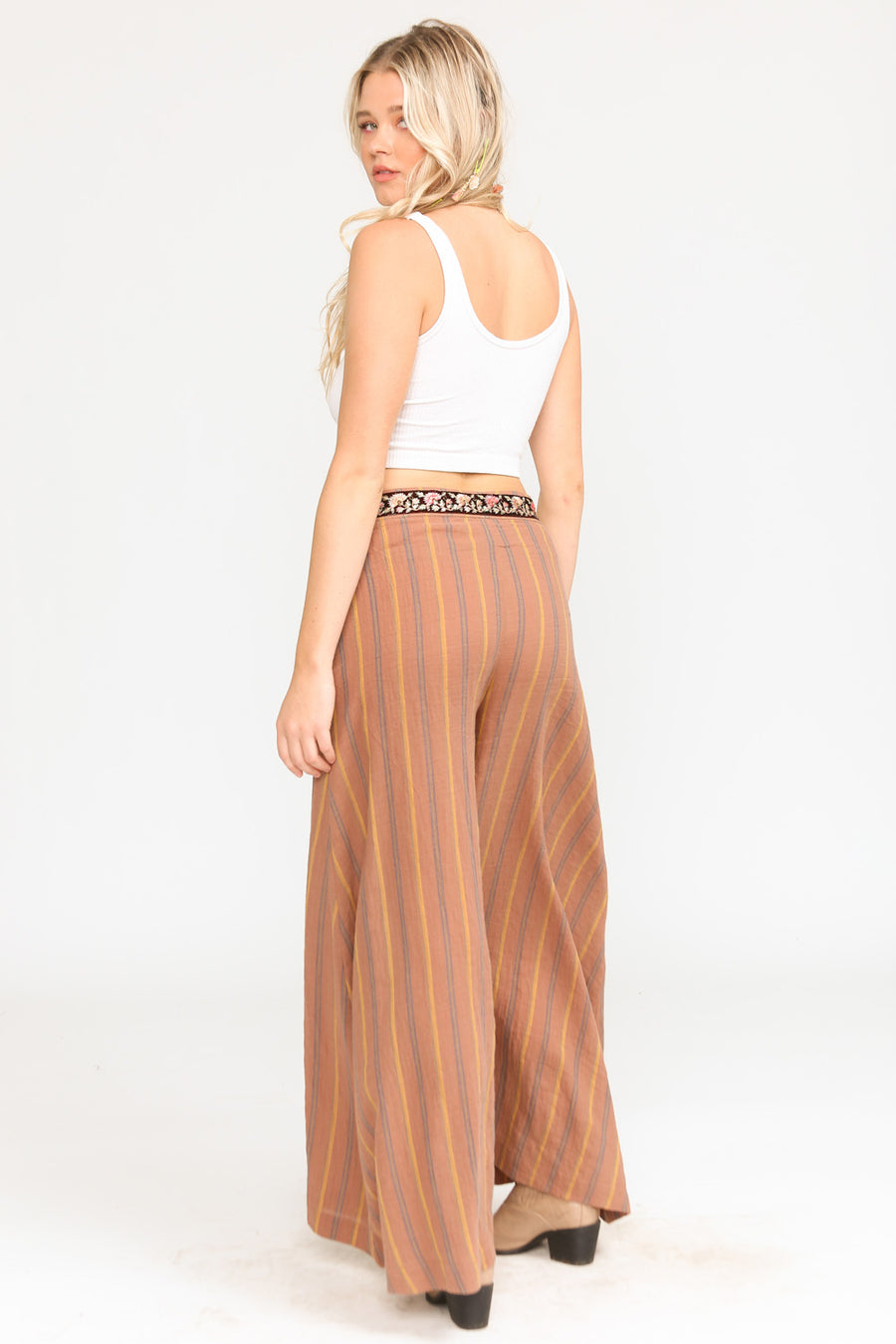 Mariah Stripe Pants - Brown