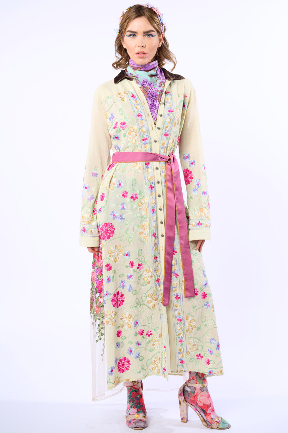 Cardellia Maxi Duster - Pastel Sage