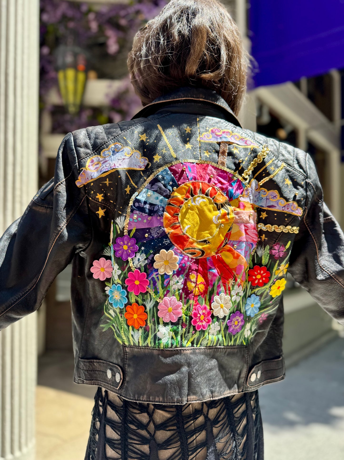 Celestial & Floral M. Leather Jacket -Debi Samuels*