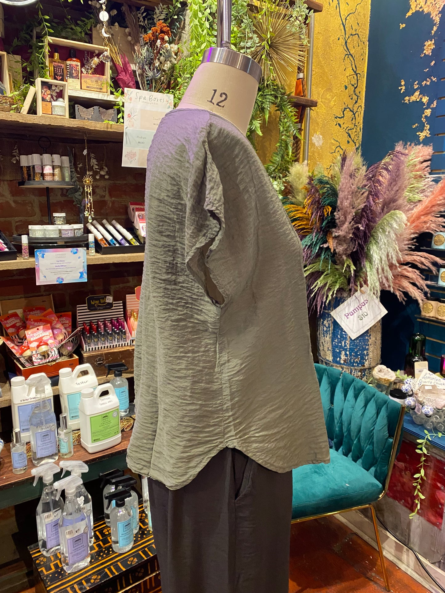 V-Neck Popover Parachute Top - Clay