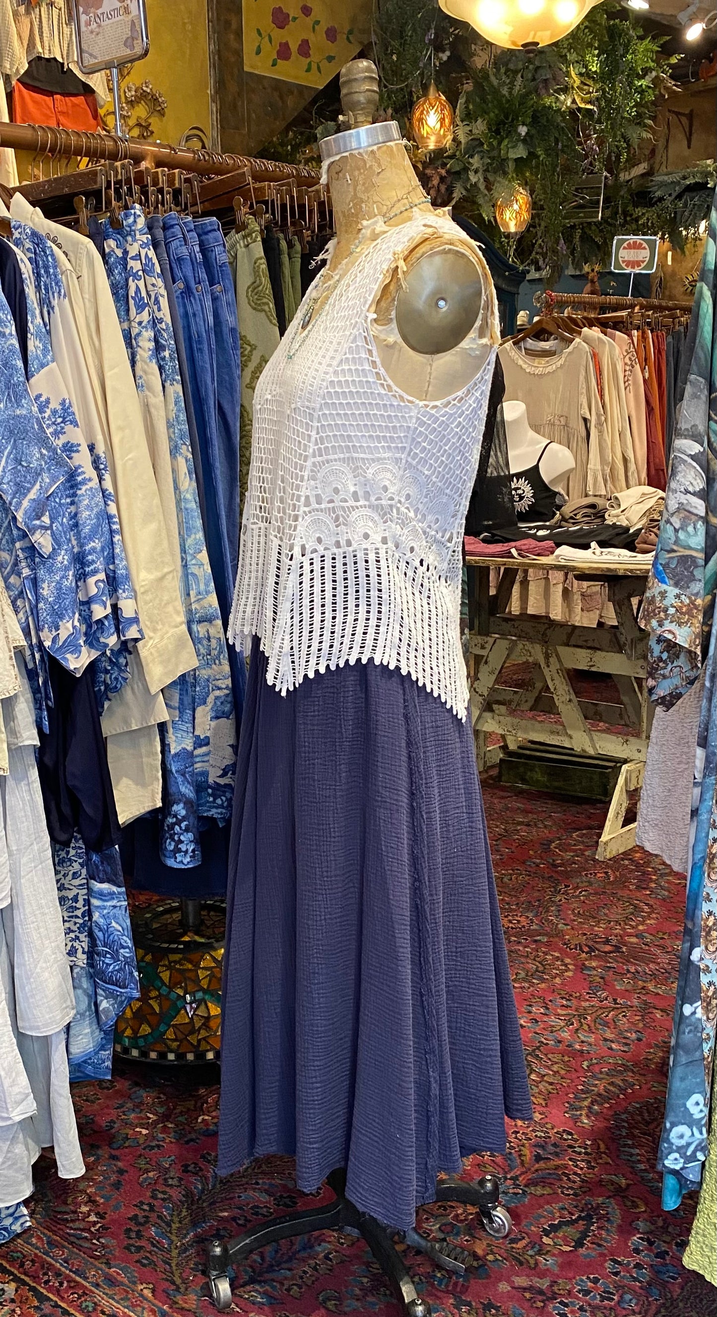 Gauze Skirt - Navy