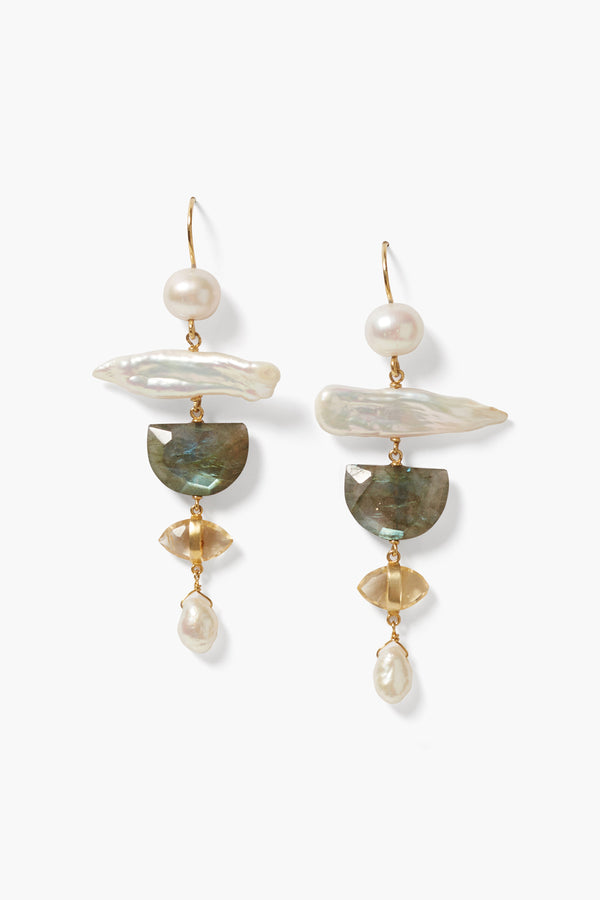 Sierra Drop Earrings Pearl Mix - La De Da