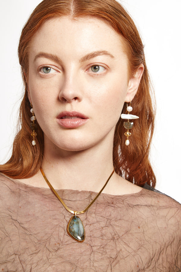 Sierra Drop Earrings Pearl Mix - La De Da