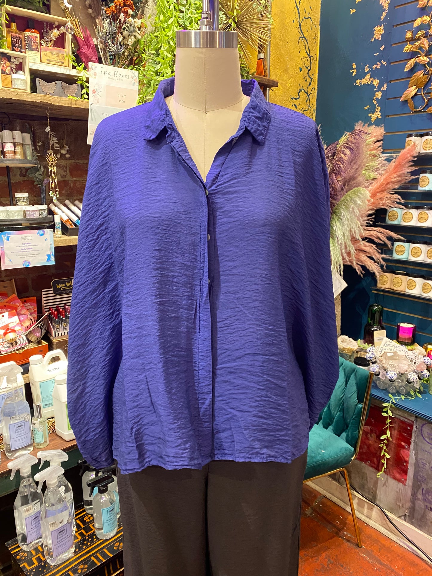 Oversized Button-Down Shirt - Admiralty