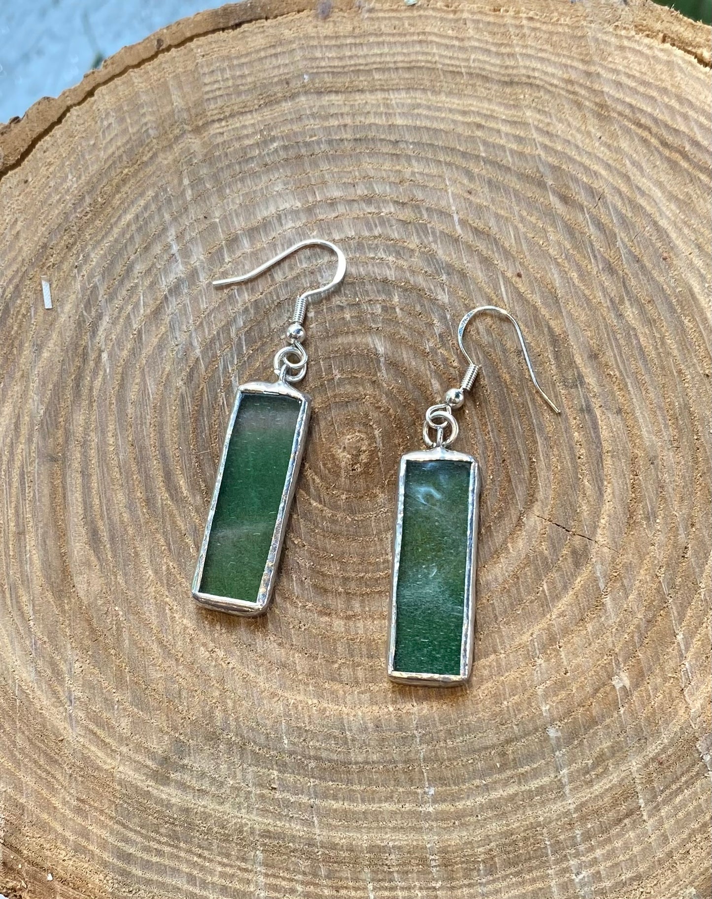 Stained Glass Rectangle Earrings - KC17*