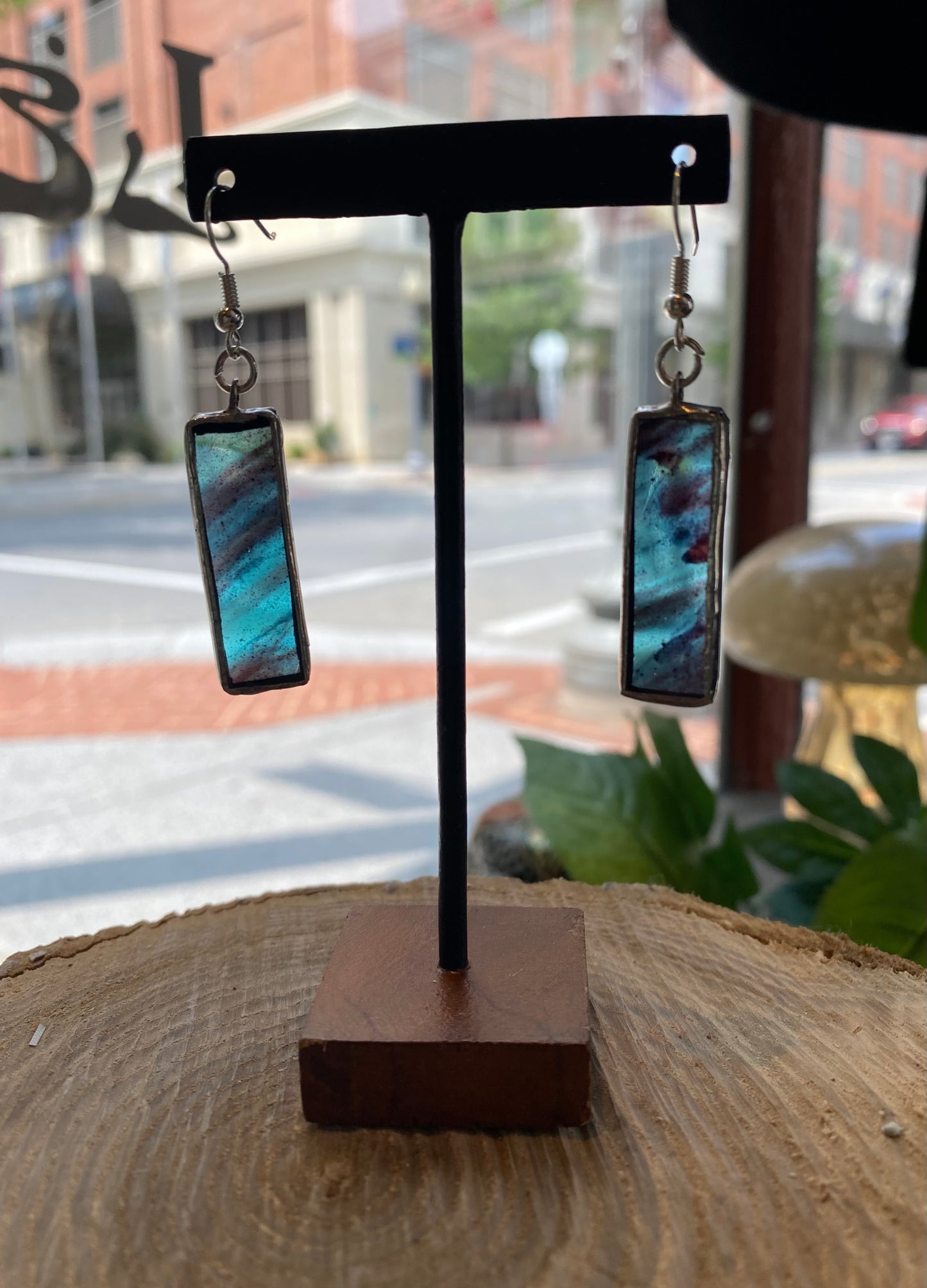 Stained Glass Rectangle Earrings - KC19*