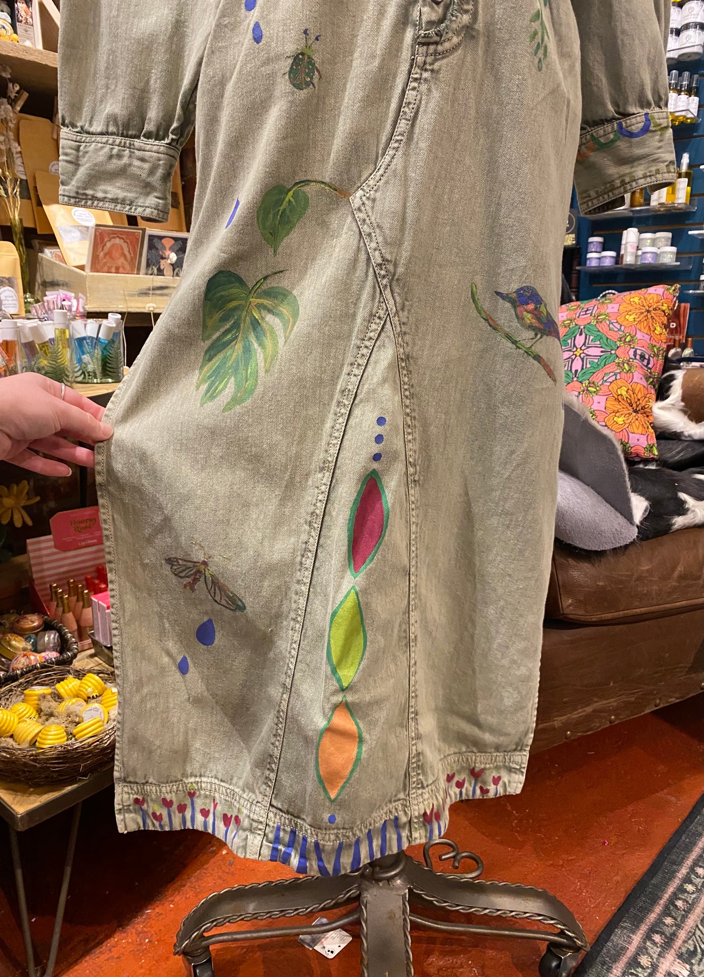 Snail Trail Free People Green Denim Dress - Sharayah Doty*