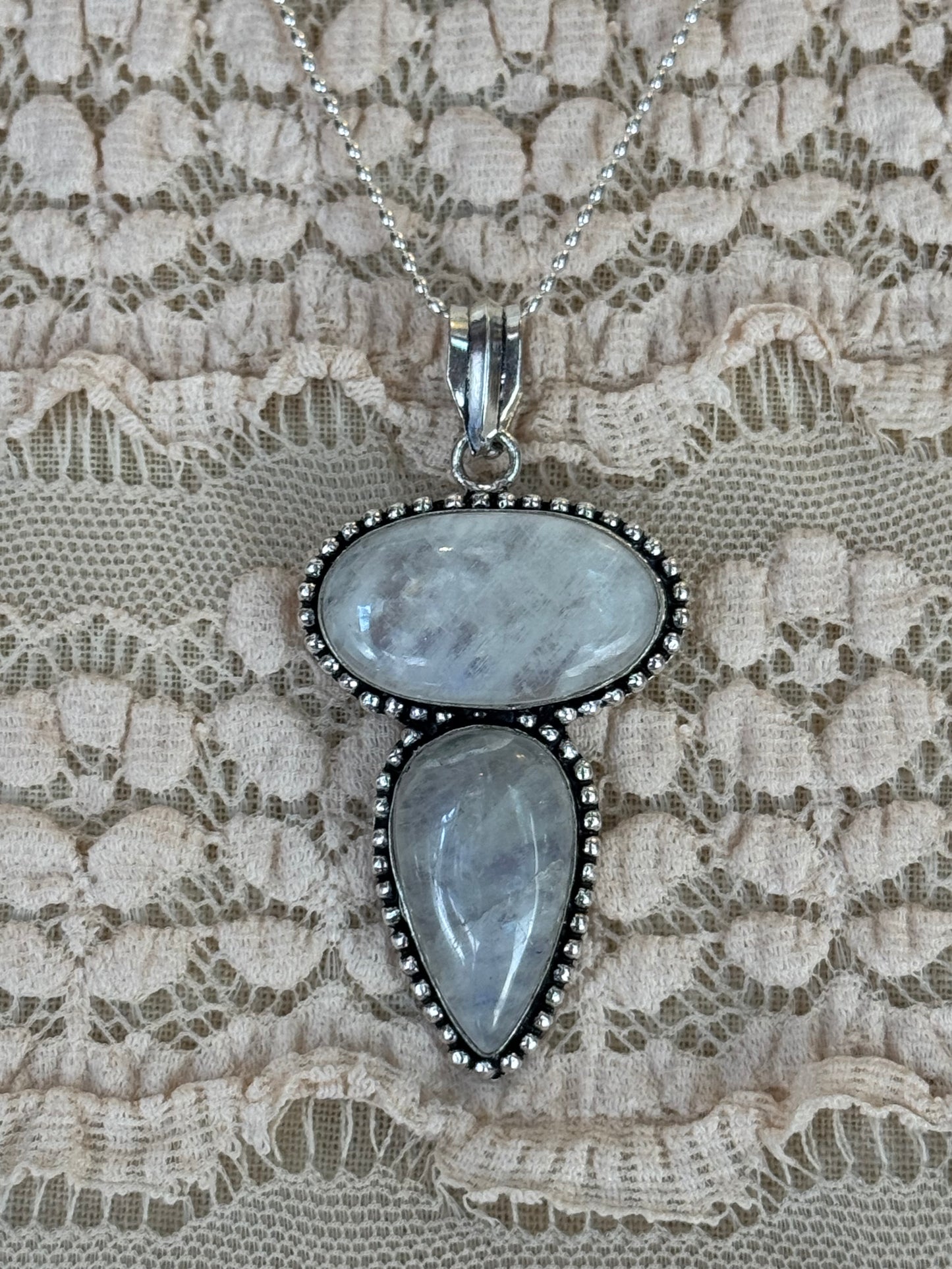 Double Rainbow Moonstone Pendant