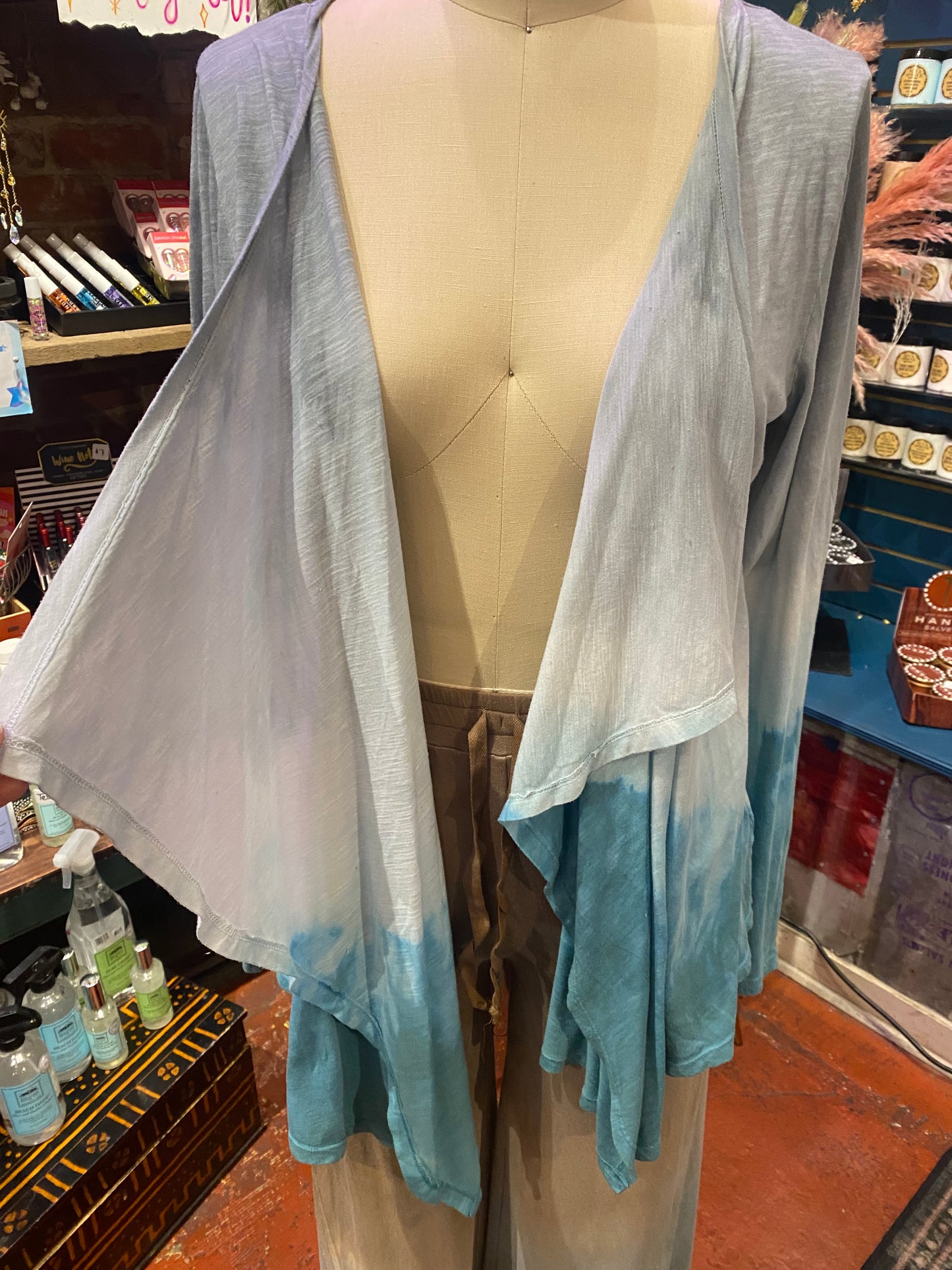 Custom Dyed Cardigan - Sky