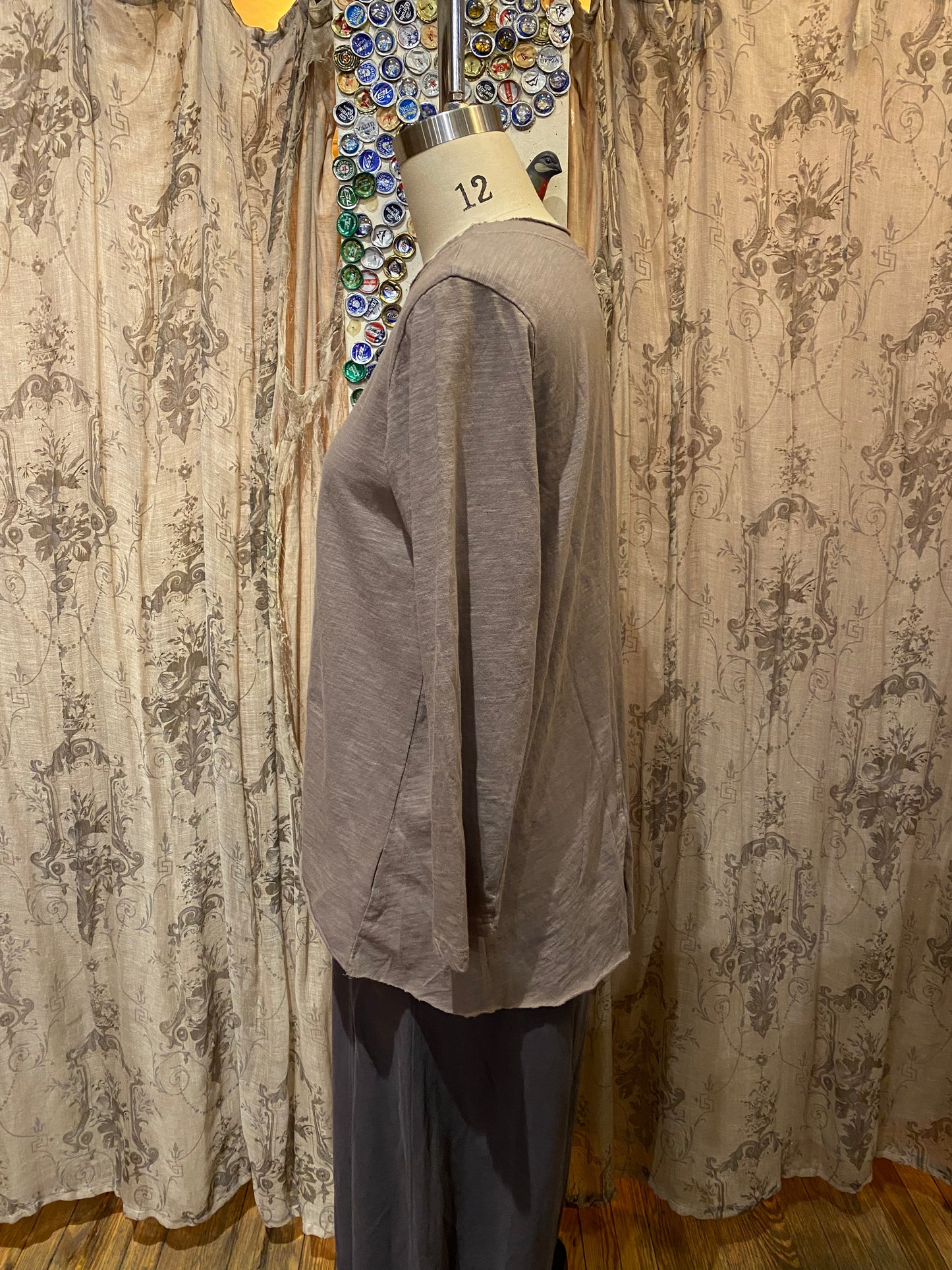 Long Sleeve Slit Top - Land