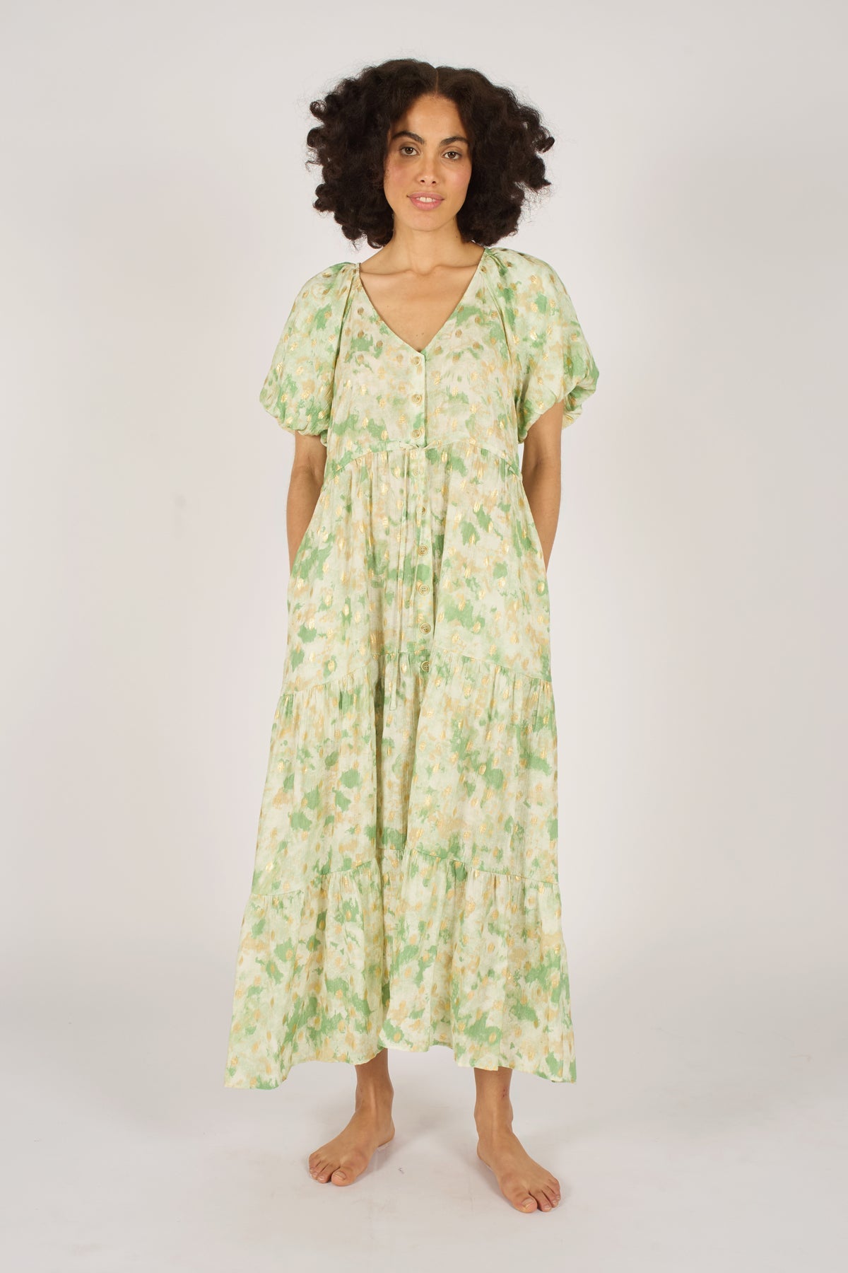 Sandie Dress - Gold Rush Green
