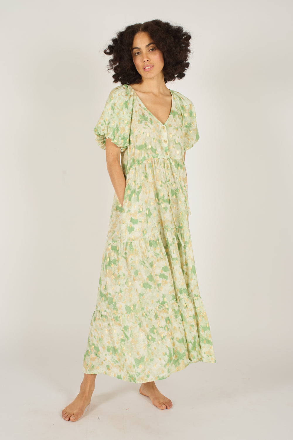 Sandie Dress - Gold Rush Green