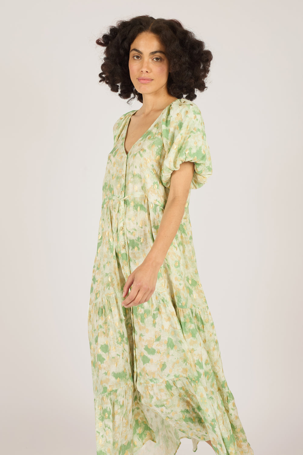 Sandie Dress - Gold Rush Green