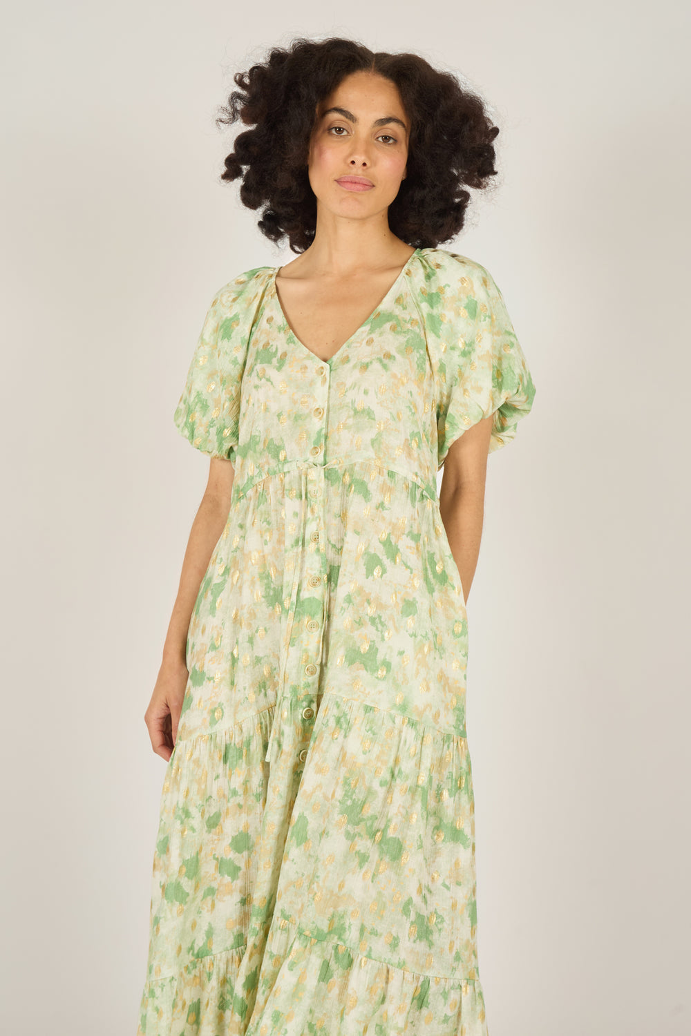 Sandie Dress - Gold Rush Green