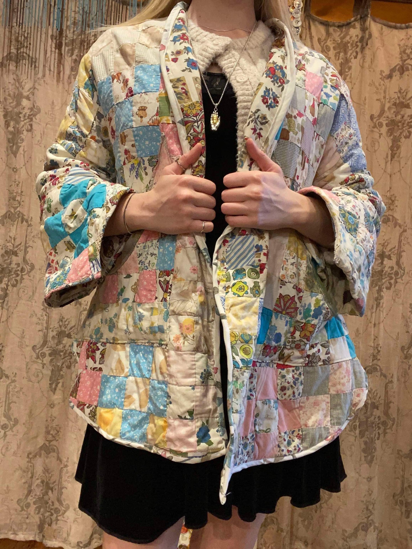 OOAK Handmade Upcycled Quilt Coat - Cosmo*