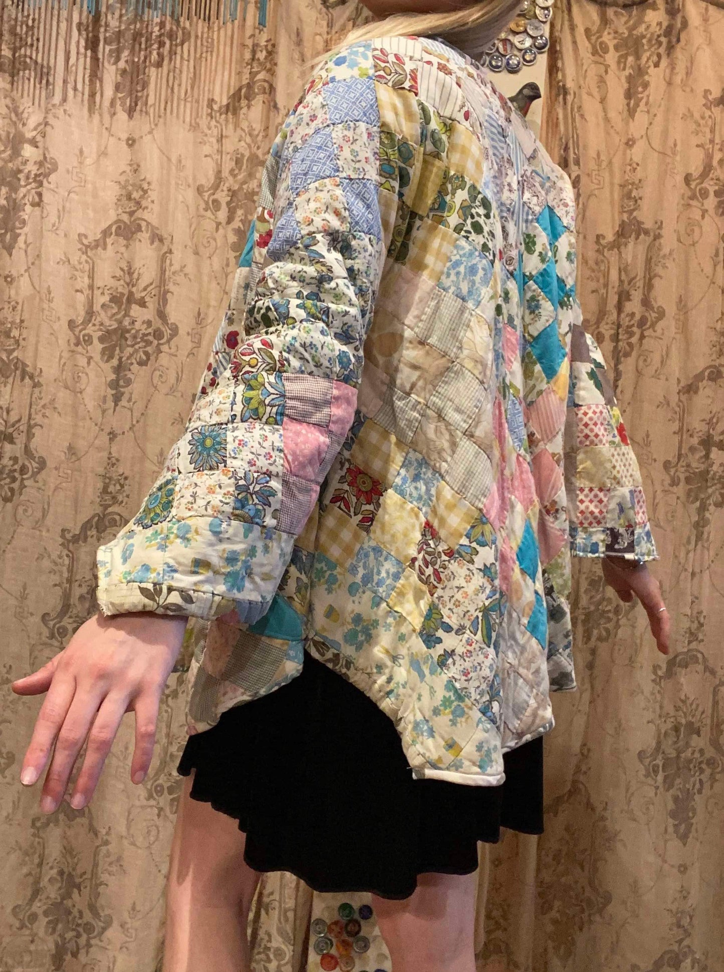 OOAK Handmade Upcycled Quilt Coat - Cosmo*