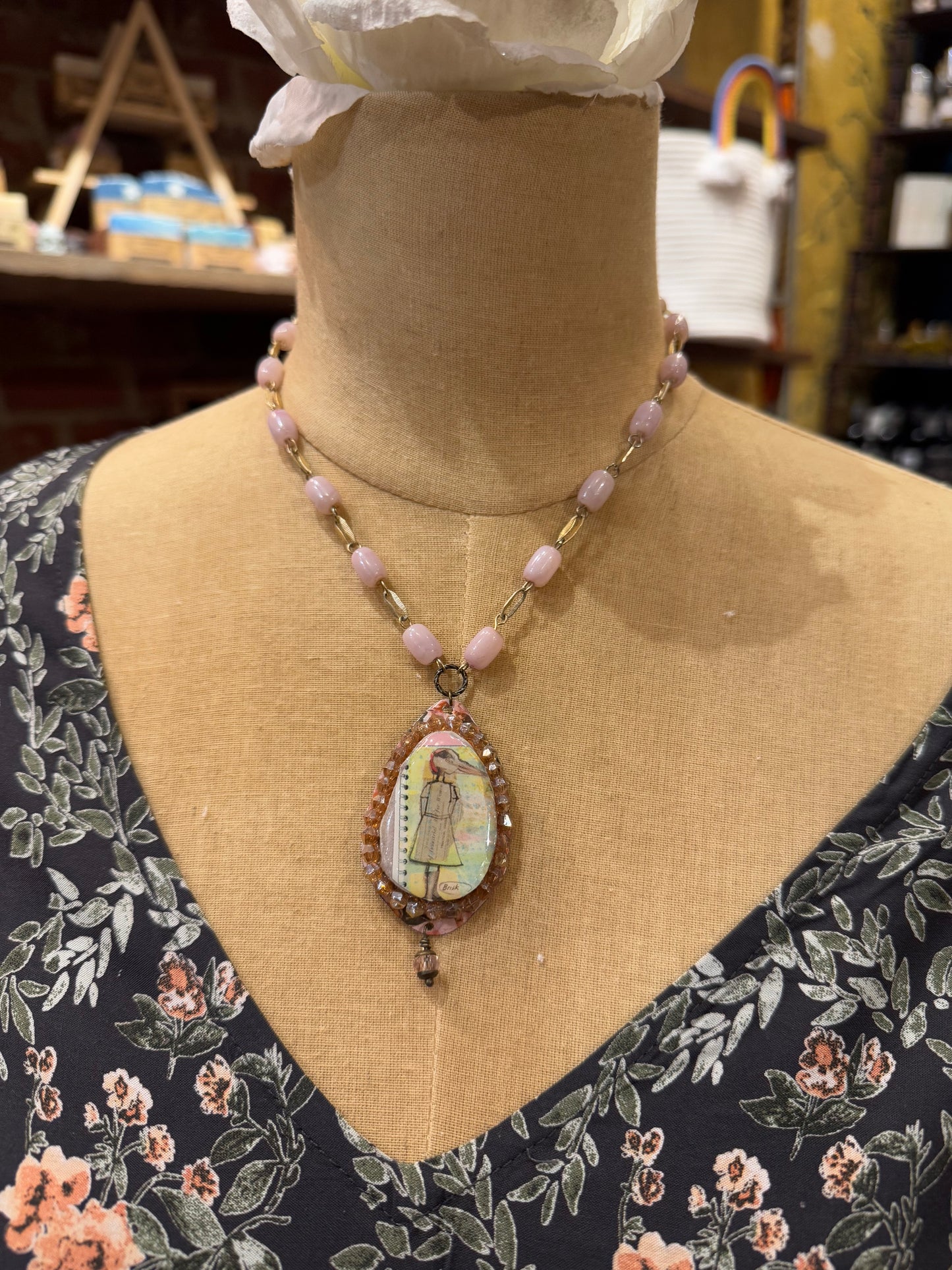 Duck Girl Necklace (Pink)*