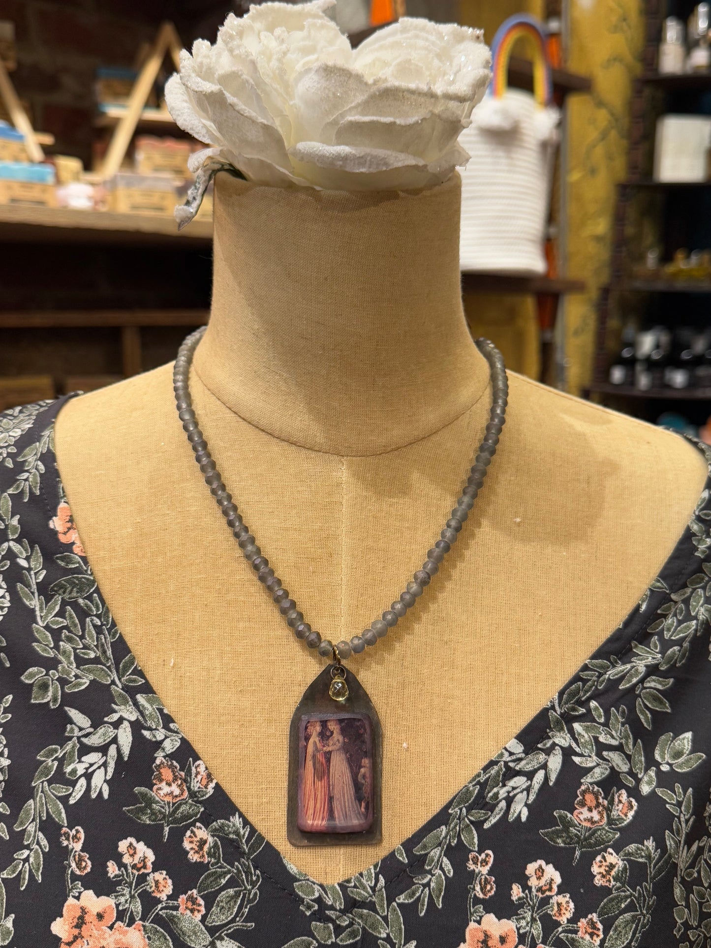 2 Ladies With Citrine Facet Drop Necklace*