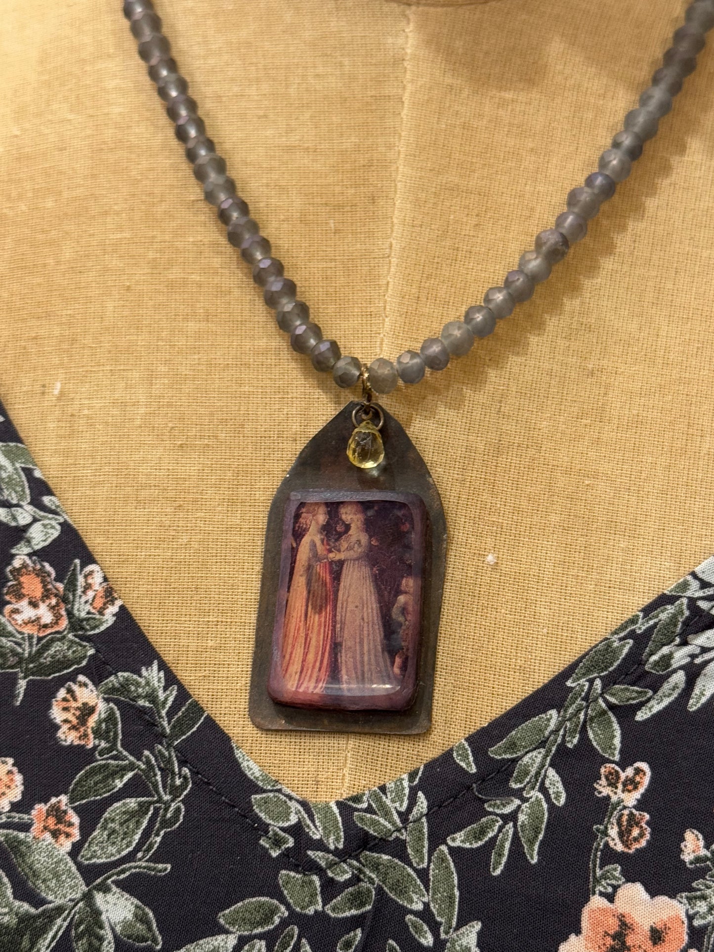 2 Ladies With Citrine Facet Drop Necklace*
