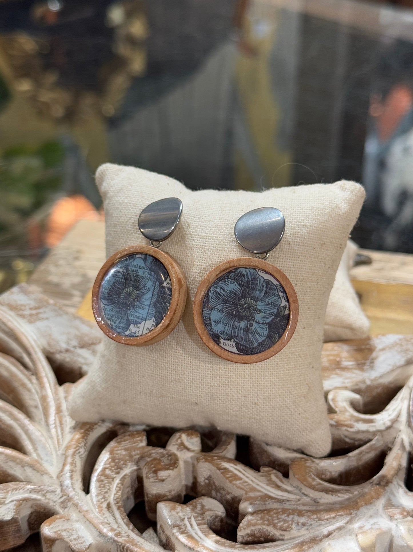 Wooden Flower Earrings*