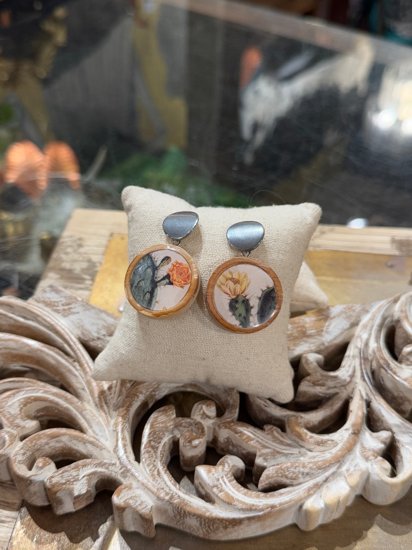 Wooden Cacti Earrings*