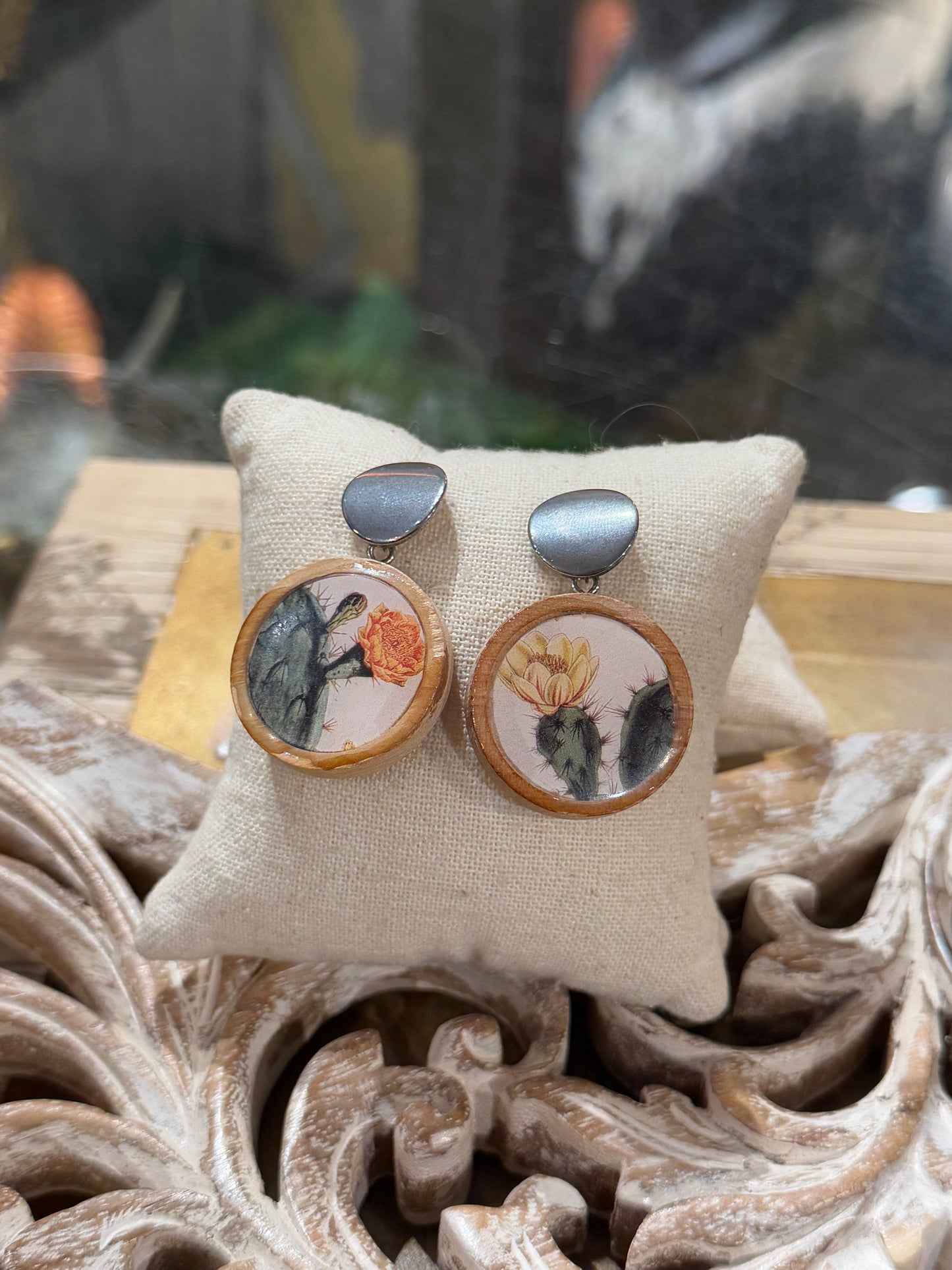 Wooden Cacti Earrings*