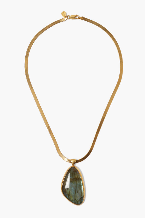 Yasmin Necklace Gold Labradorite - La De Da