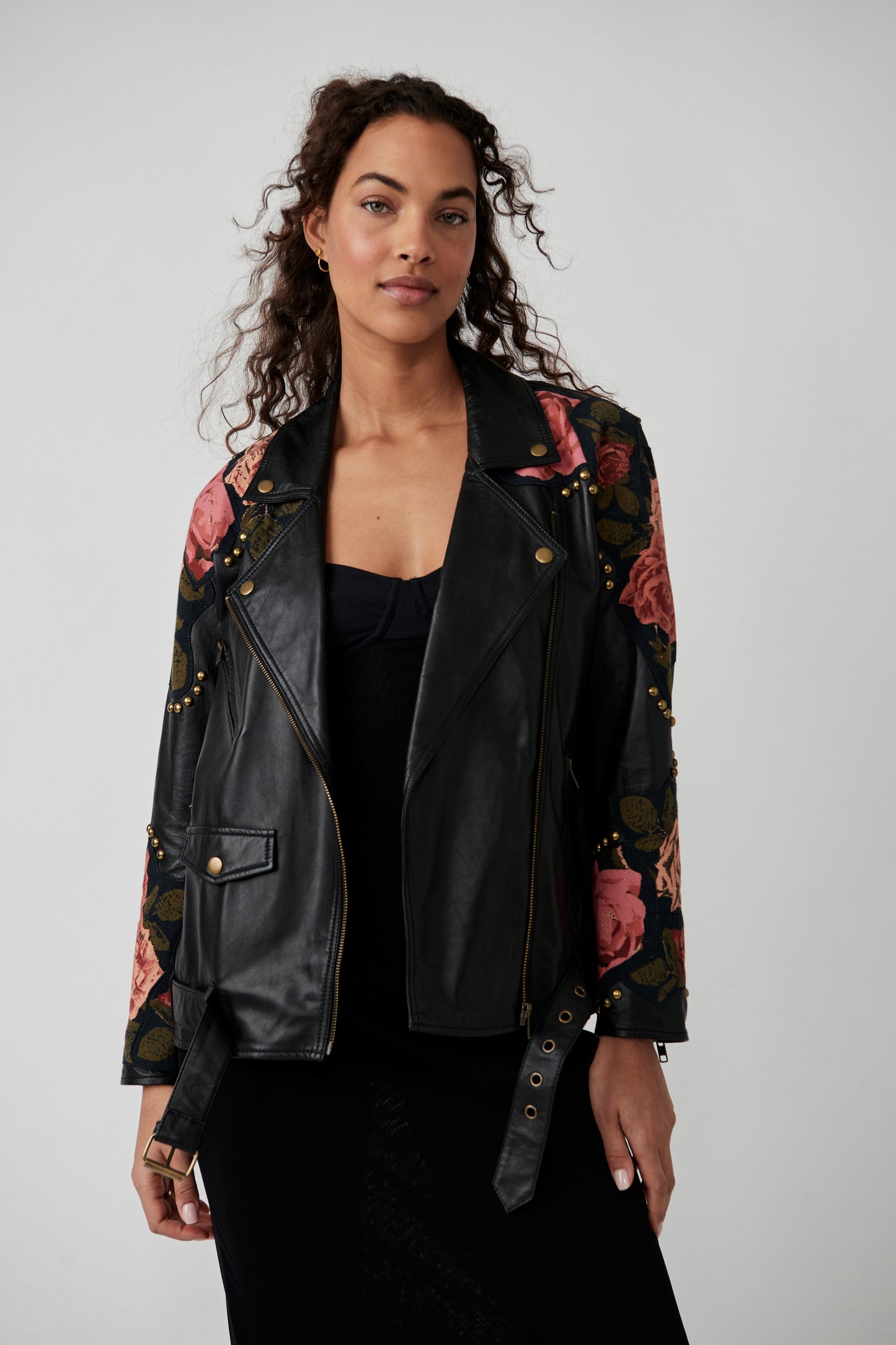 Rebel Rose Moto Leather Jacket - La De Da