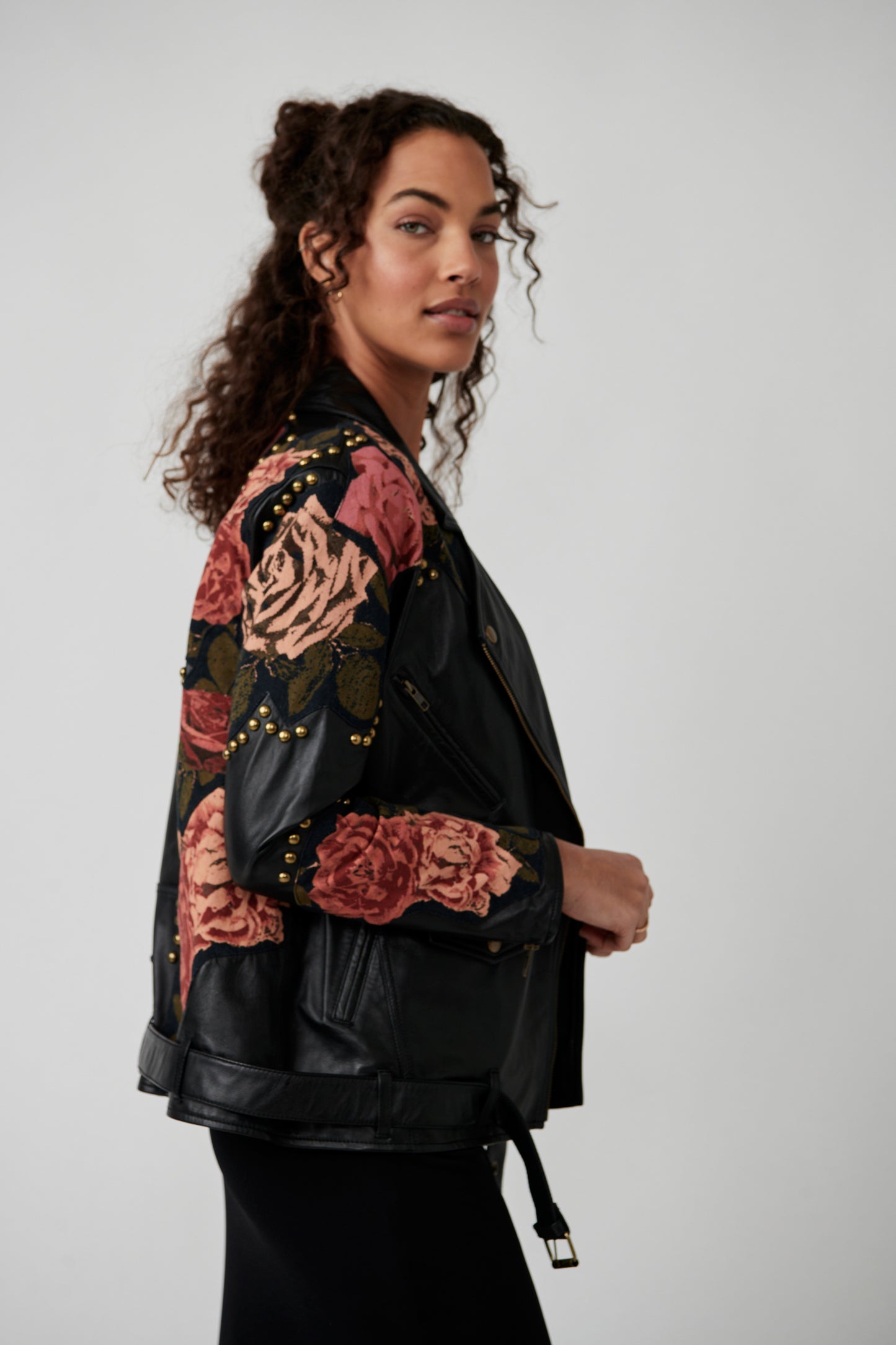Rebel Rose Moto Leather Jacket - La De Da