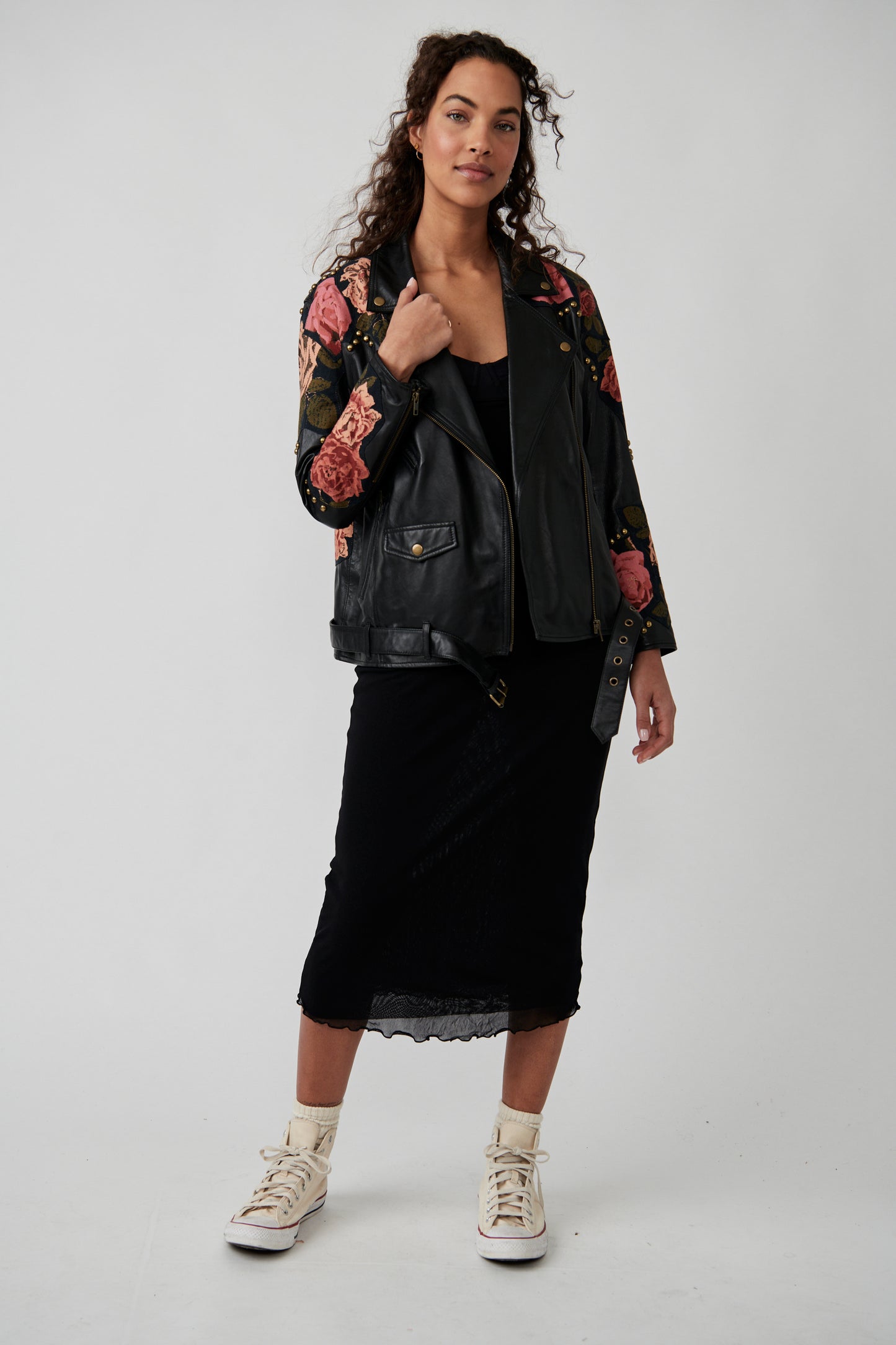 Rebel Rose Moto Leather Jacket - La De Da