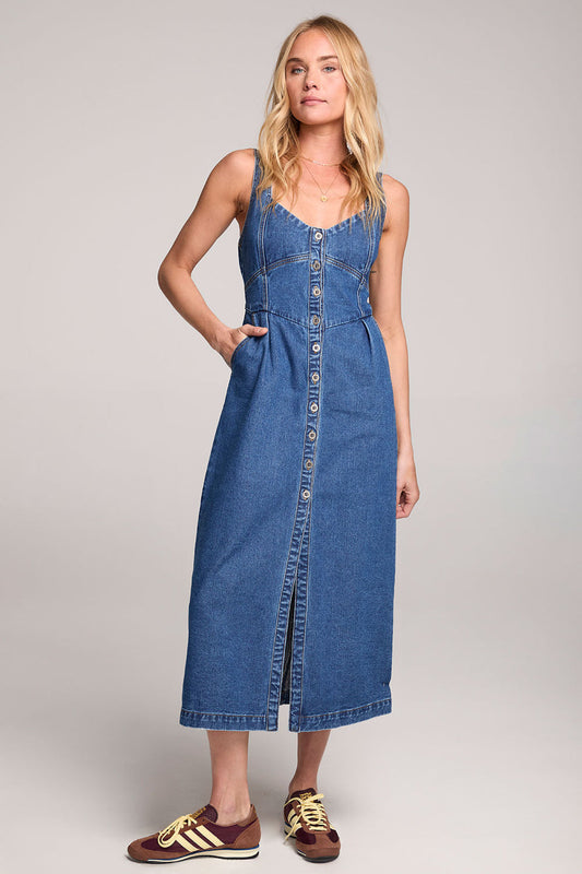 Casia Midi Dress - Washed Indigo