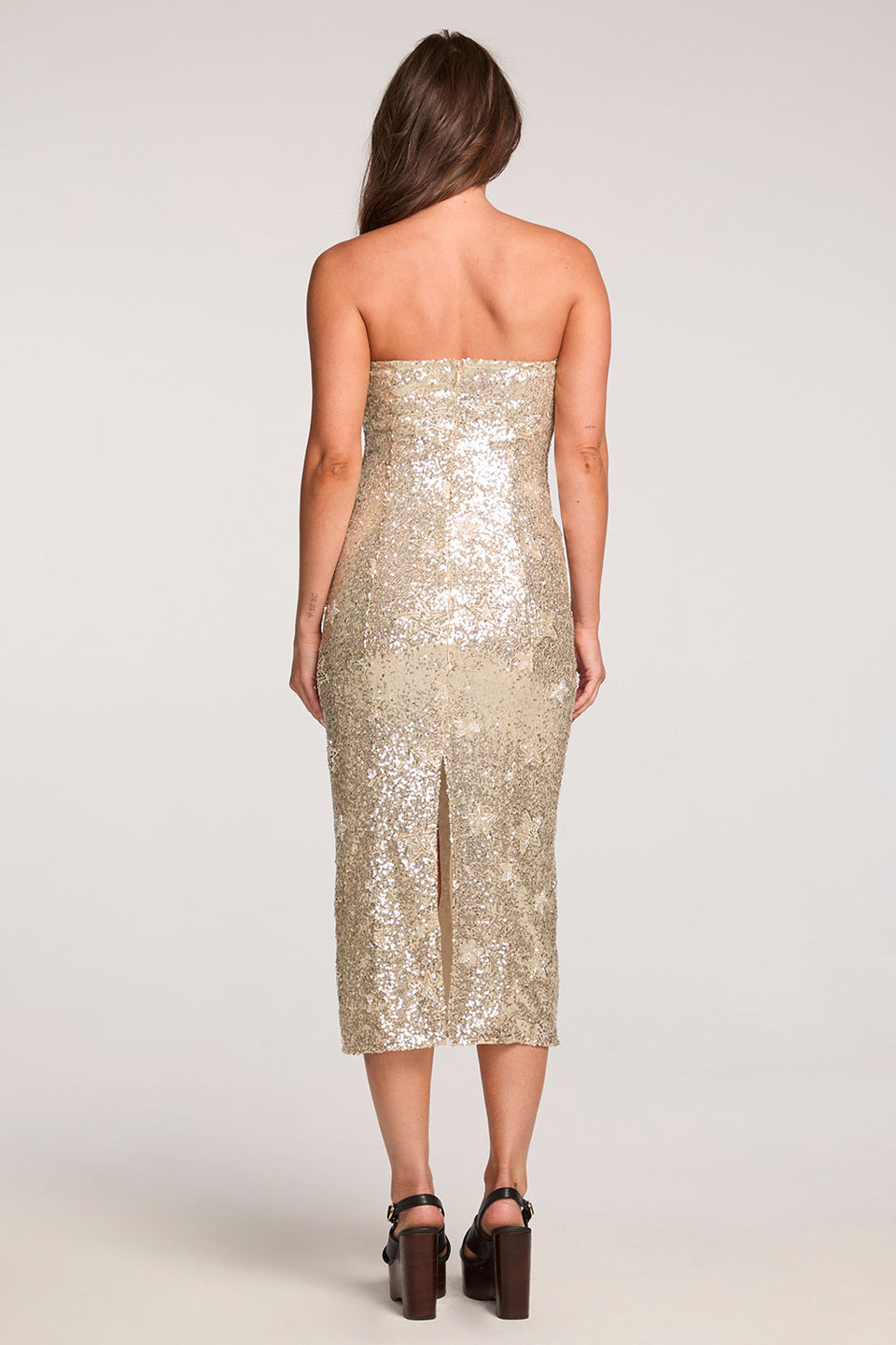 Oaklie Strapless Midi Dress - Champagne