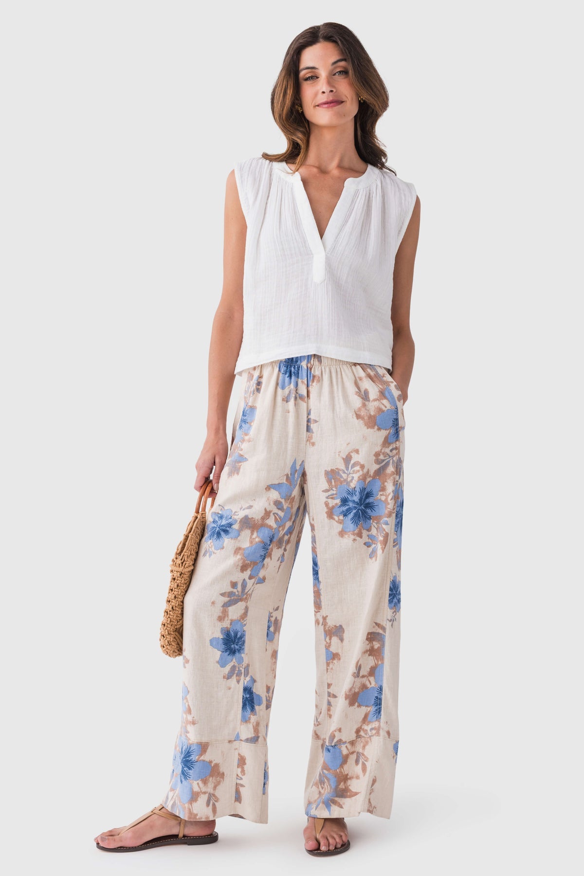 Days End Printed Linen - Ivory Combo Floral