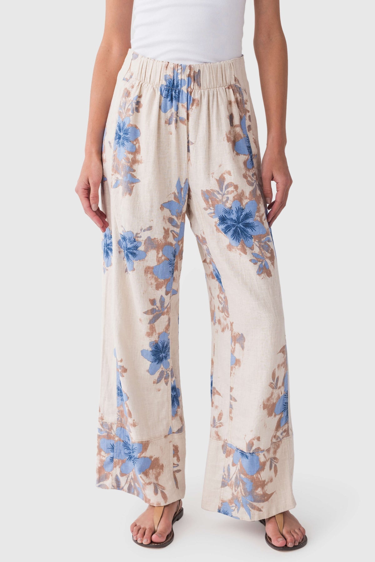 Days End Printed Linen - Ivory Combo Floral