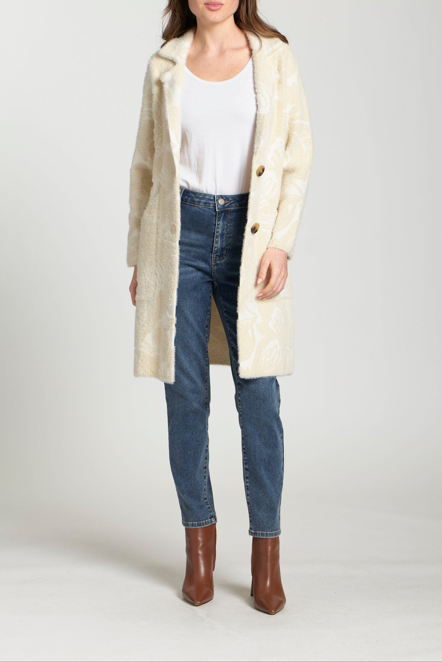 Cozy Long Cardigan Coat - Natural