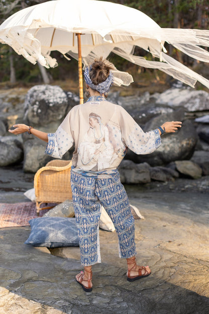Head In The Clouds Kimono-Cropped Length