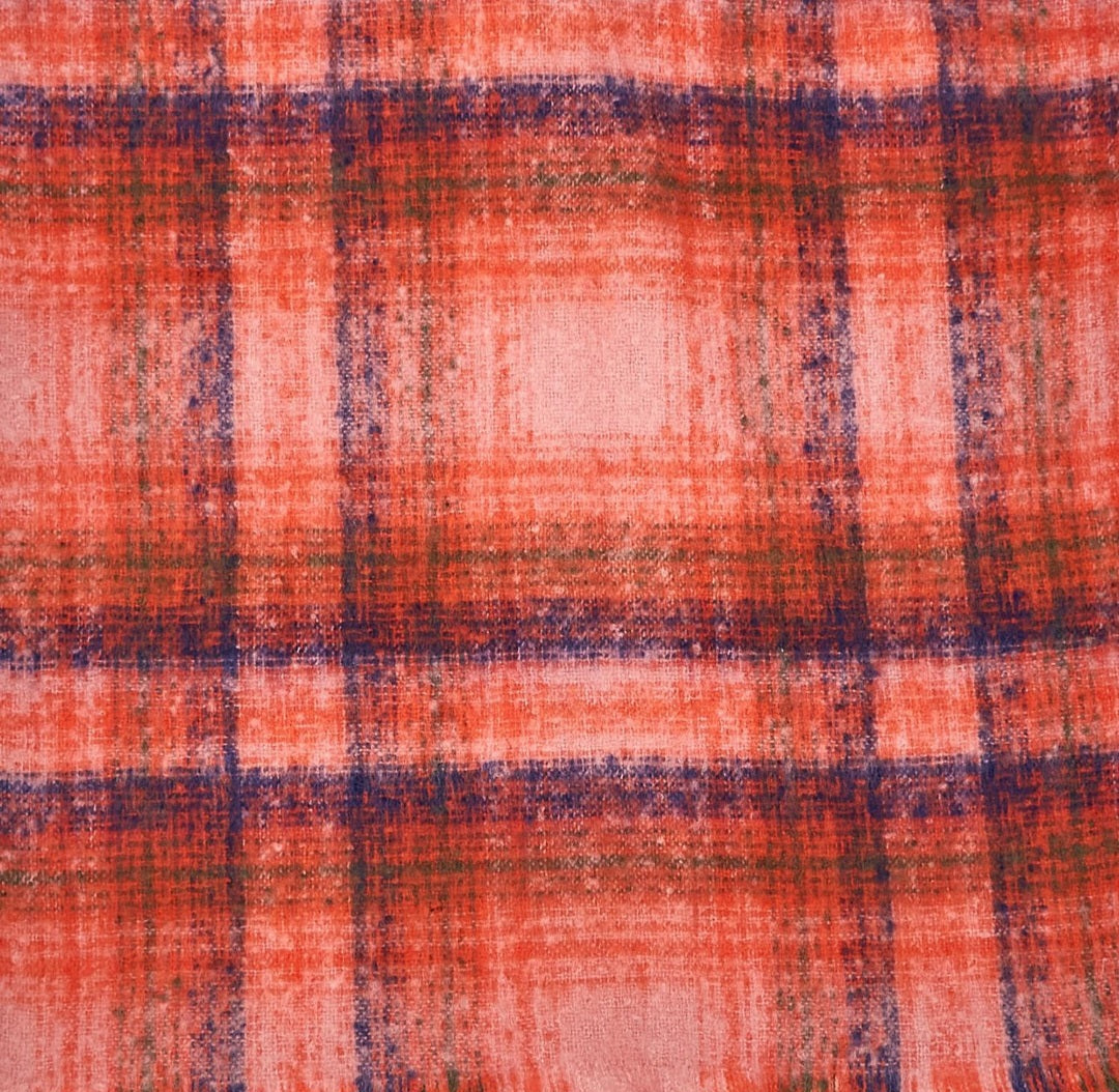 Super Soft Plaid Scarf Pink Multi - La De Da