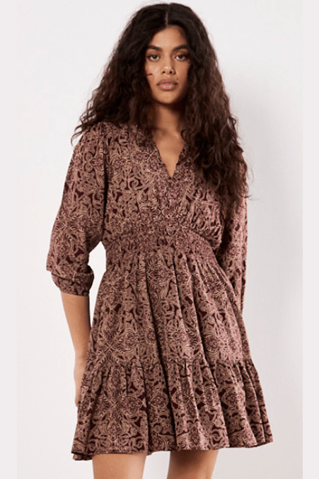 Mono Paisley Ruffle Detail Dress