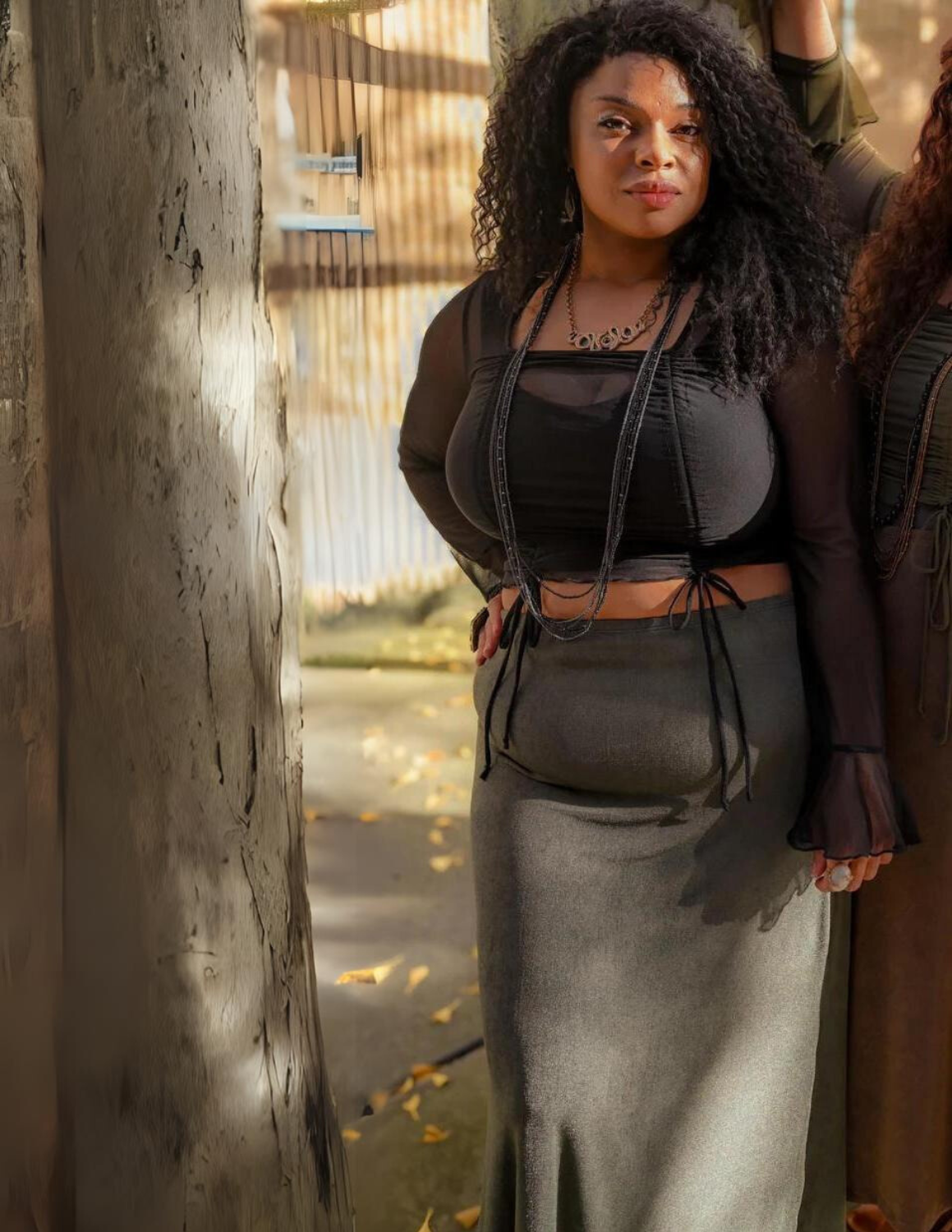 A line midi outlet skirt plus size