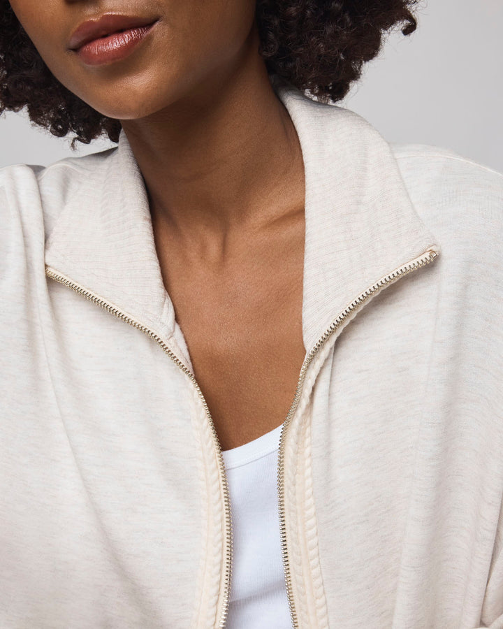 Supersoft Trim Zip-Up - Pale Oak Heather