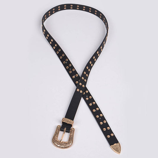Antique Style Belt - Black Gold