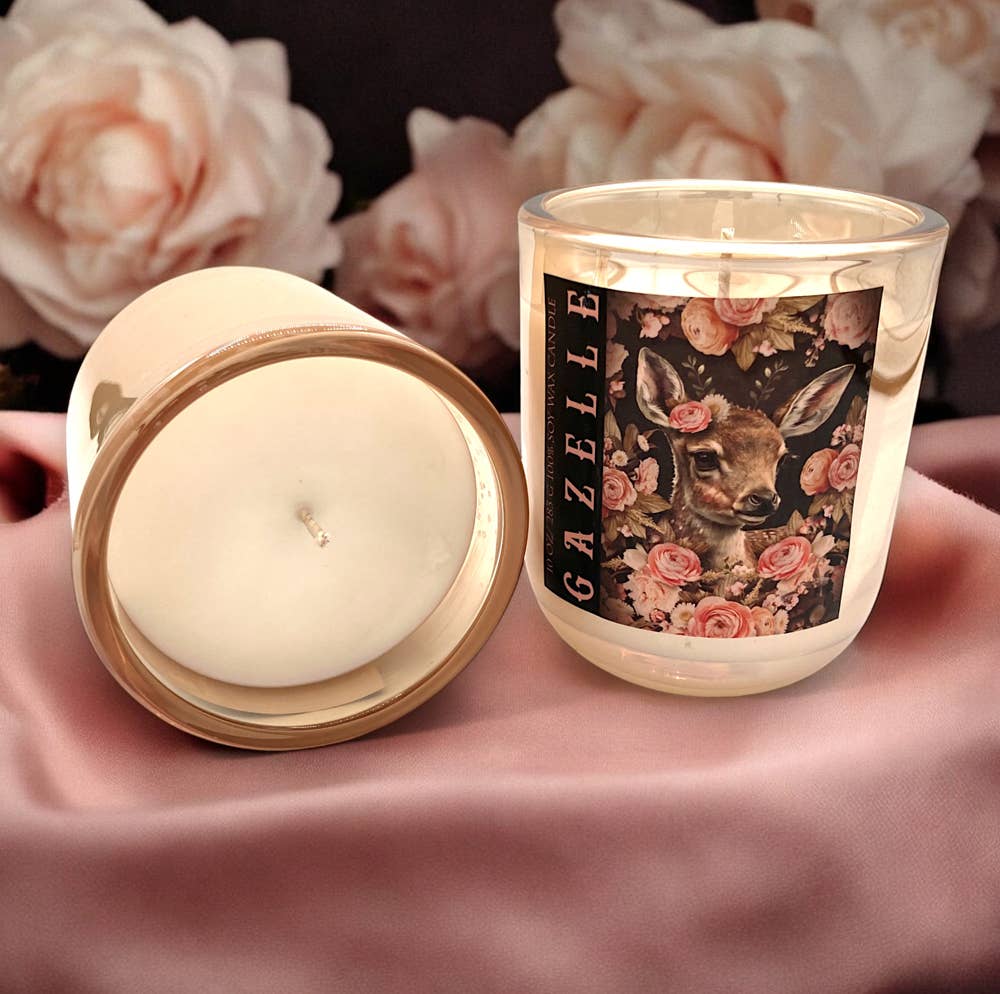 Aura Collection Iridescent Glass Candle - Gazelle