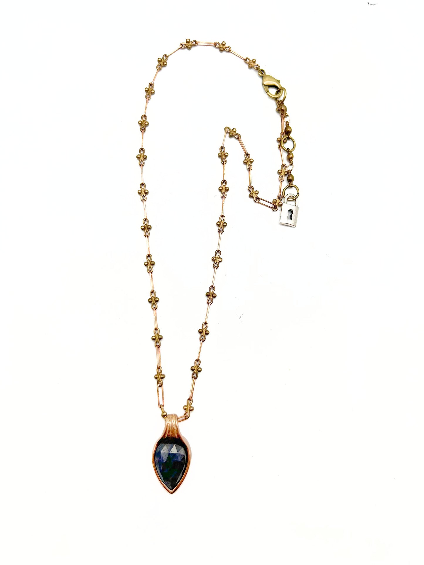 Bronze Gray Sapphire Pendant Necklace
