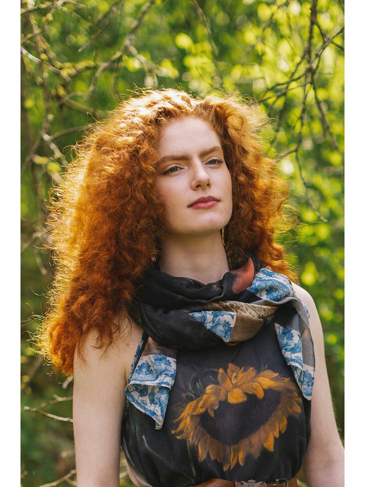 Wild Beauty Peacock Bamboo Scarf - La De Da