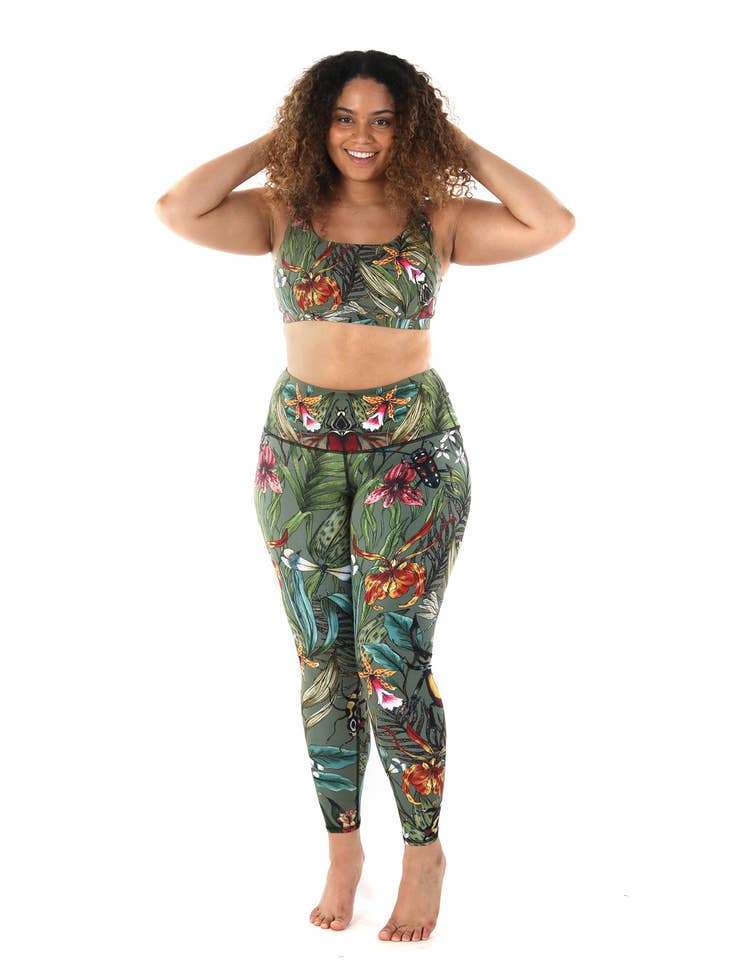 Green Thumb Printed Yoga Leggings - La De Da