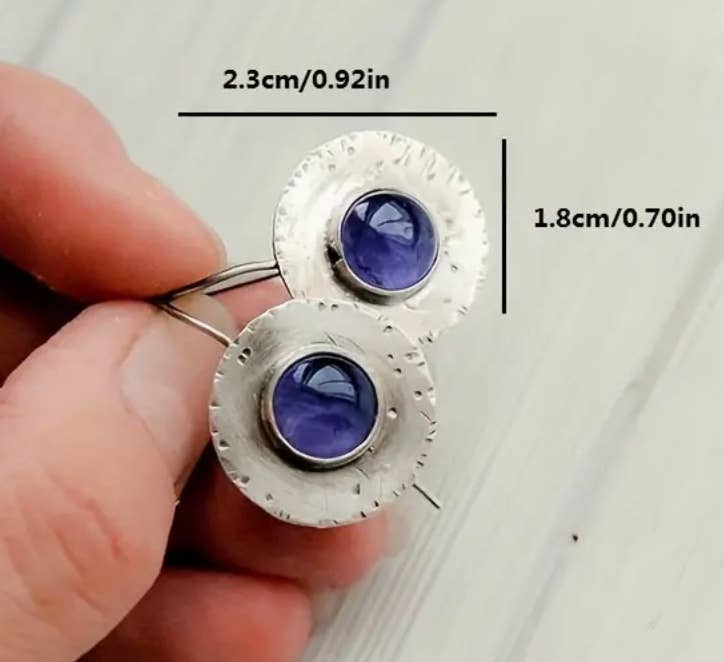 Purple Gem Retro Drop Earrings