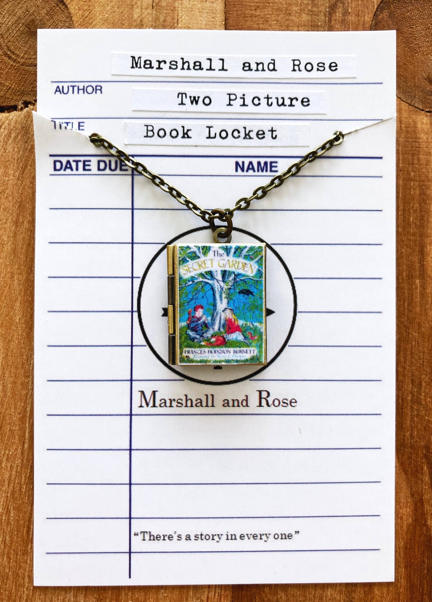 Book Locket The Secret Garden - Bronze