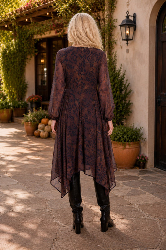 Distressed Leopard Hanky Hem Dress